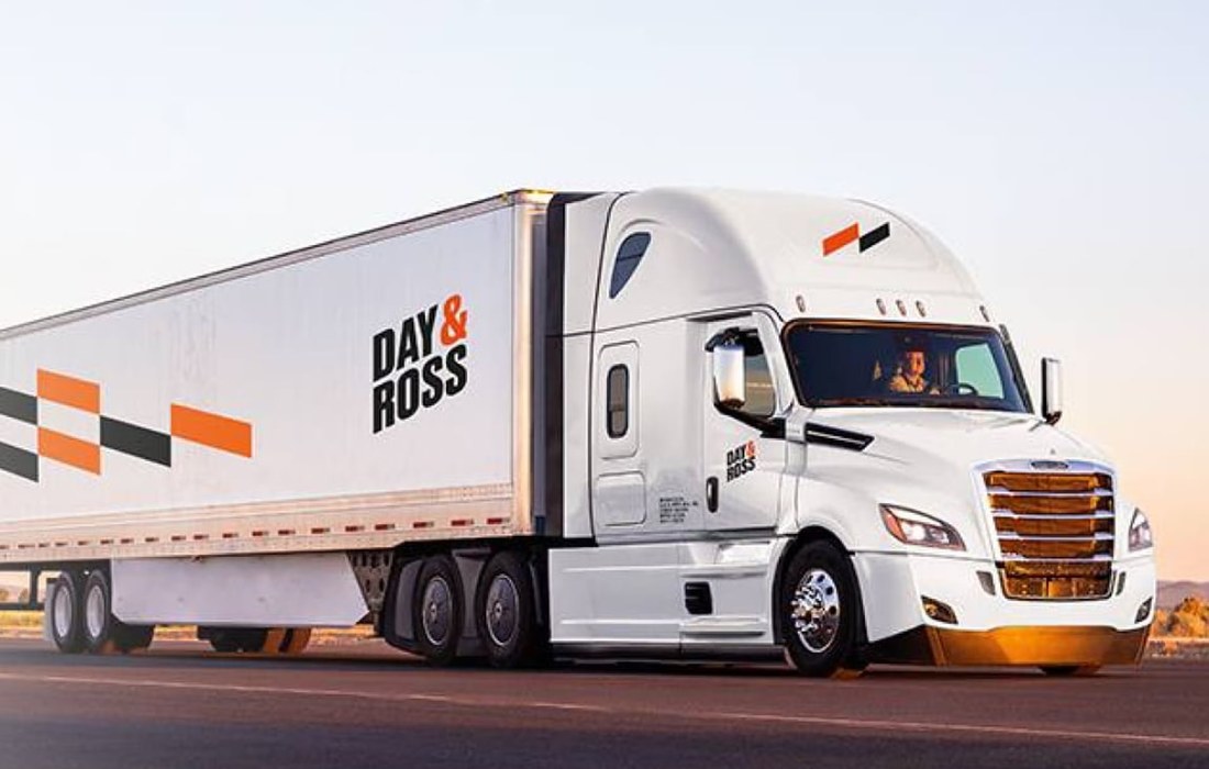 A Day and Ross freight truck on the road