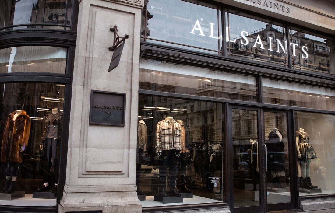 The exterior of an AllSaints fashion store