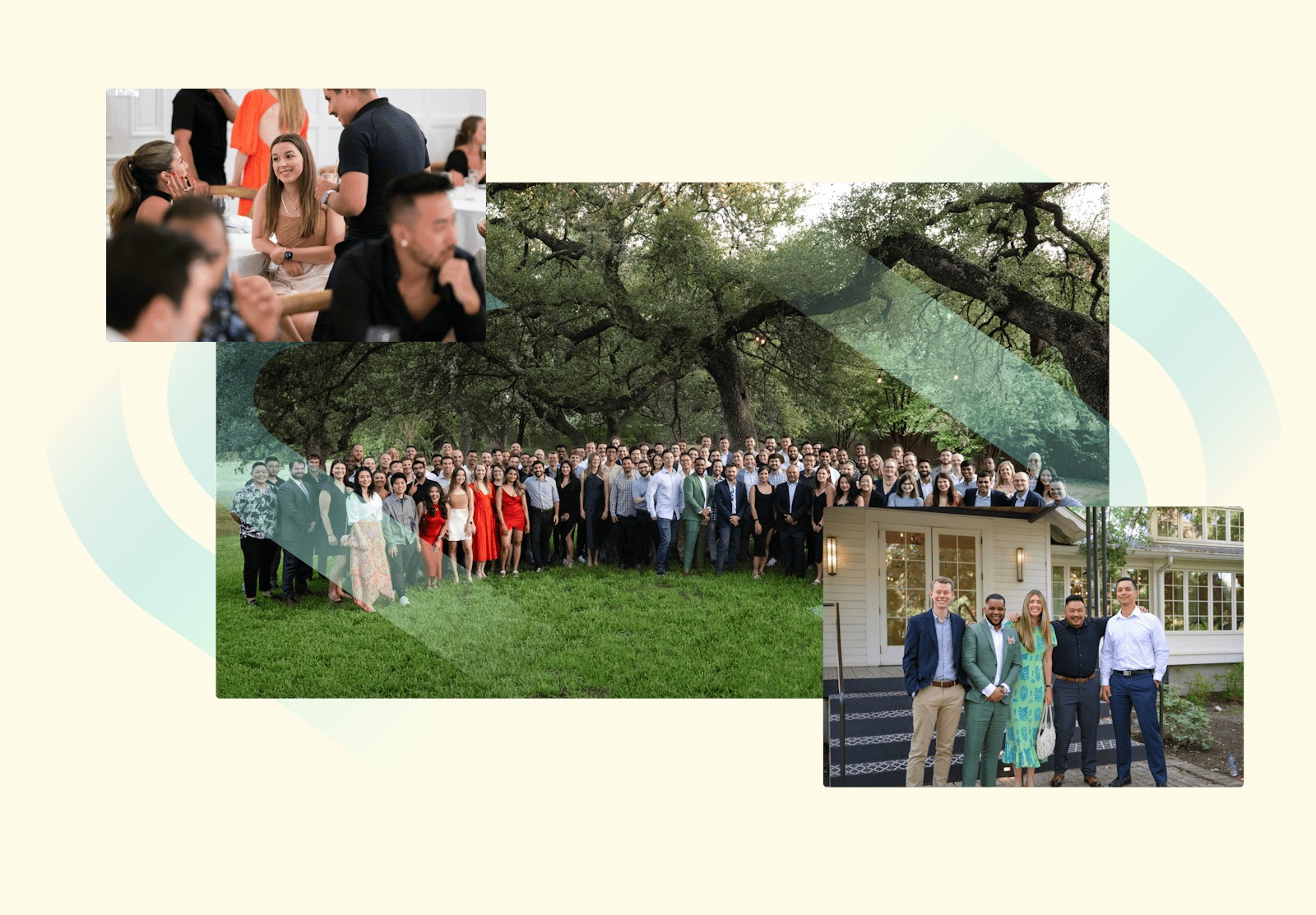 Secureframe team gathered outdoors at a company event