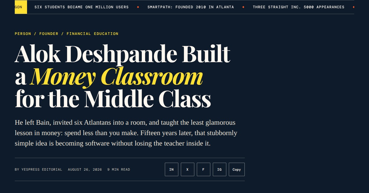 Alok Deshpande Built a Money Classroom for the Middle Class