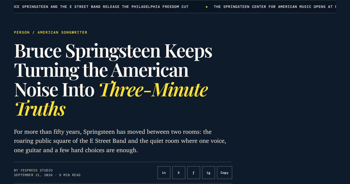 Bruce Springsteen - The American Noise in Three-Minute Truths | YesPress