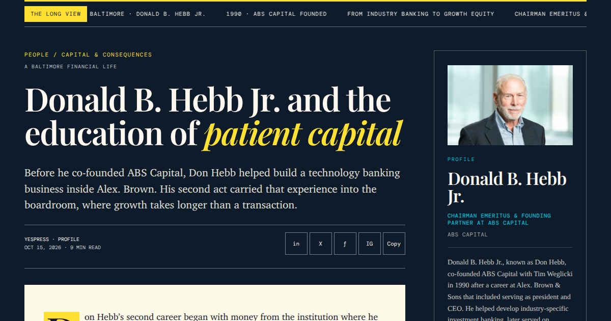 Donald B. Hebb Jr. - Chairman Emeritus & Founding Partner, ABS Capital ...