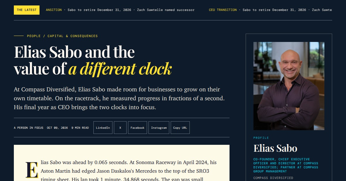 Elias Sabo - CEO and Co-Founder, Compass Diversified | YesPress
