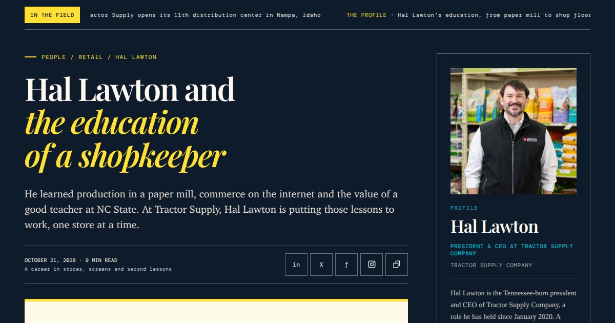 Hal Lawton - President & CEO, Tractor Supply Company | YesPress