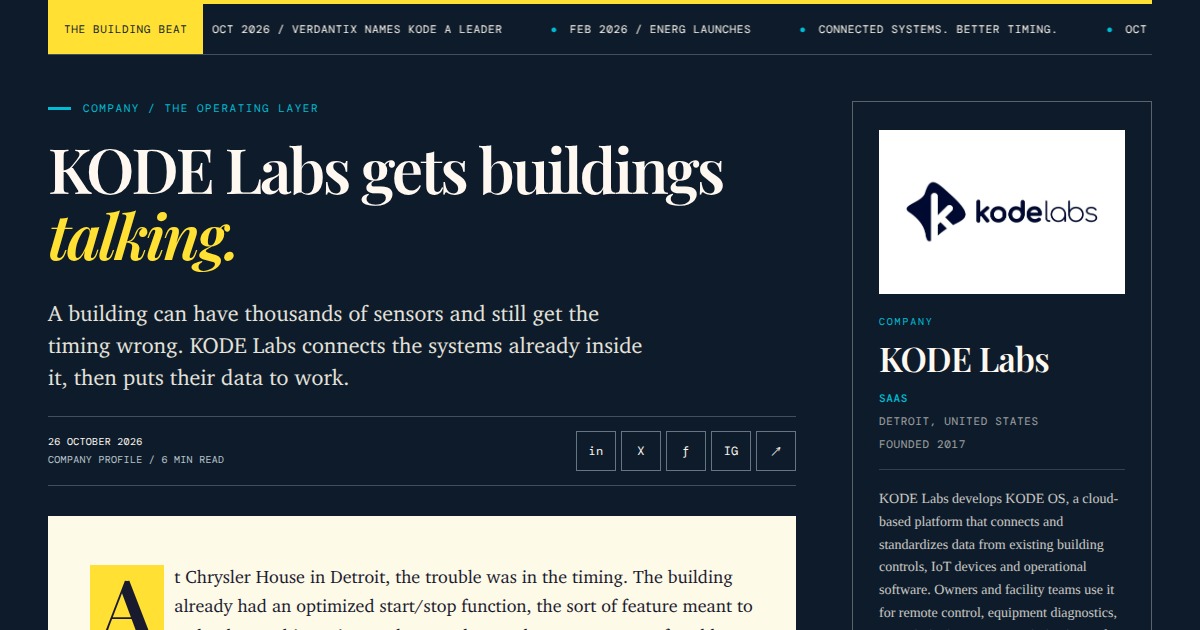 KODE Labs - Software for smarter buildings | YesPress