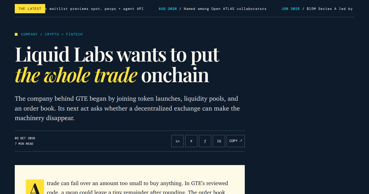 Liquid Labs - Onchain Trading Infrastructure | YesPress