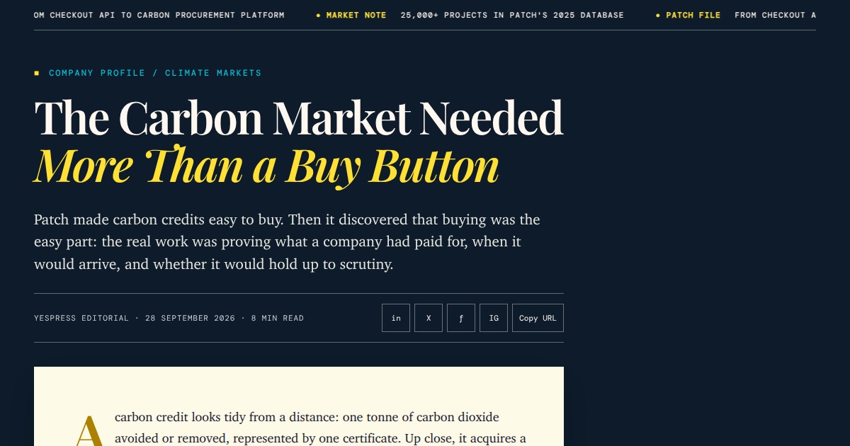 Patch - Carbon Market Procurement | YesPress