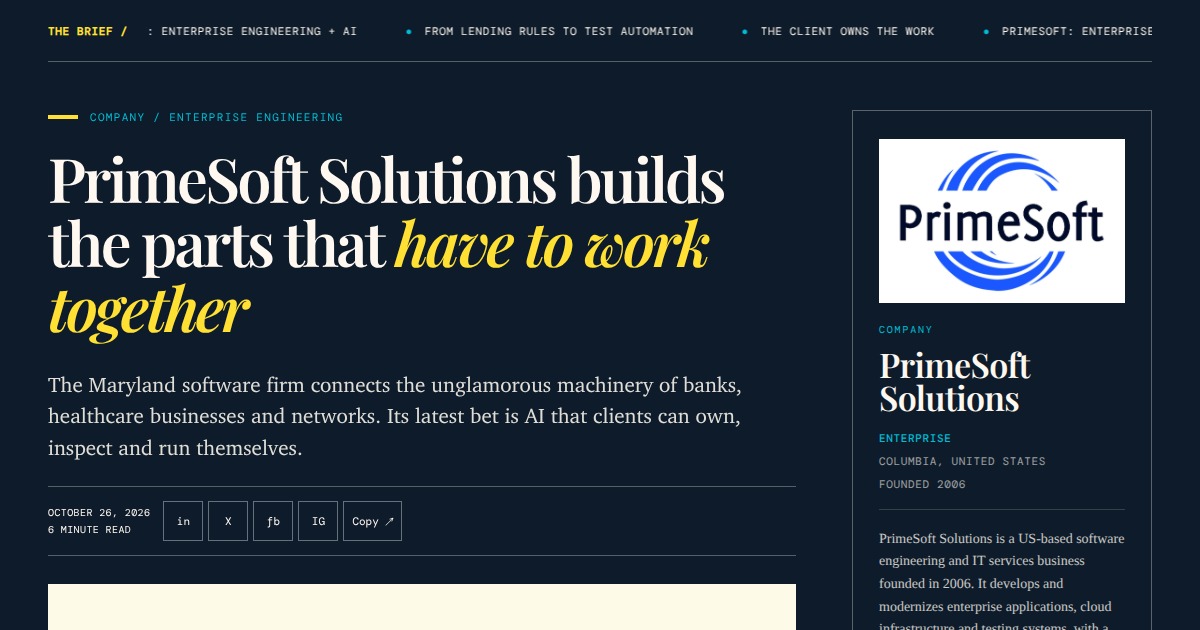 PrimeSoft Solutions - Enterprise Software and AI | YesPress