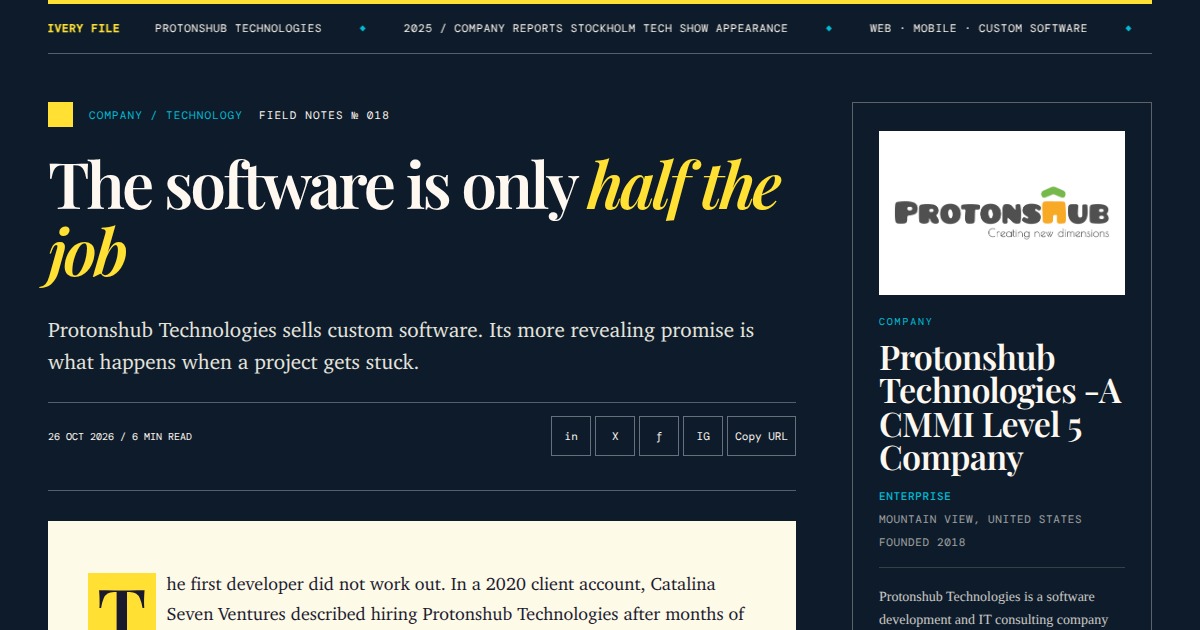 Protonshub Technologies - Custom Software Delivery Partner | YesPress