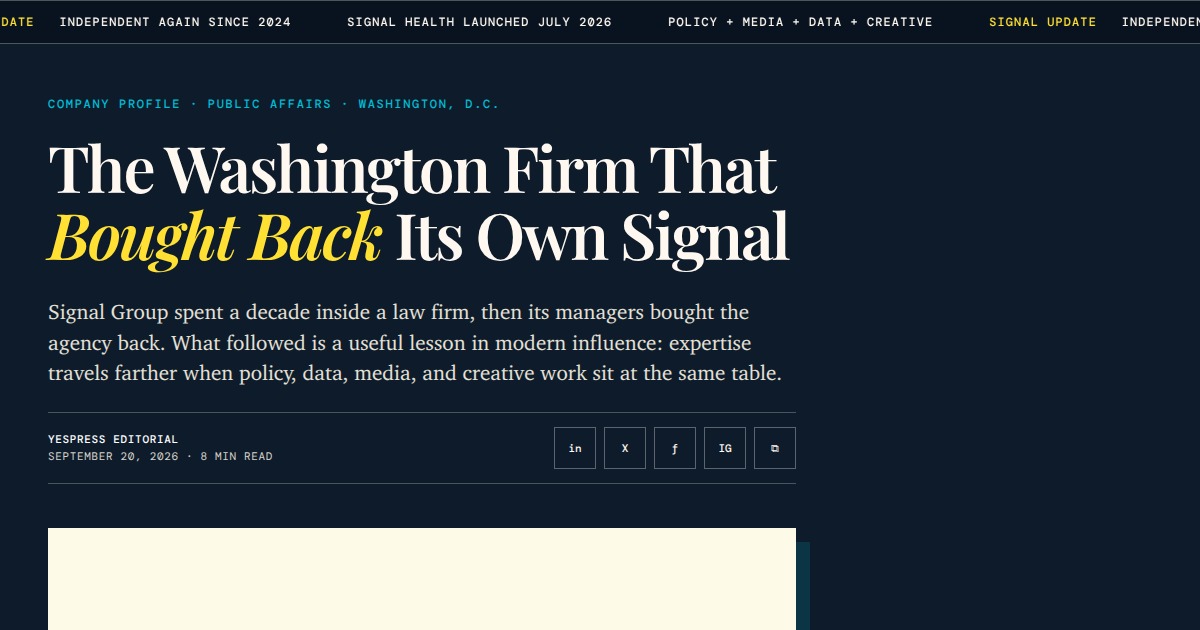 Signal Group DC - The Washington Firm That Bought Back Its Own Signal ...
