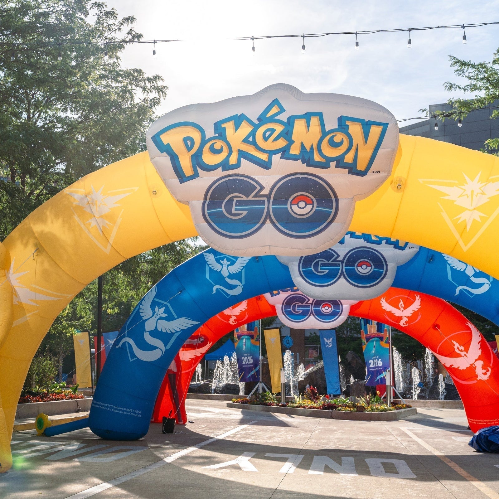 Colorful Pokémon GO arches at the Chicago event