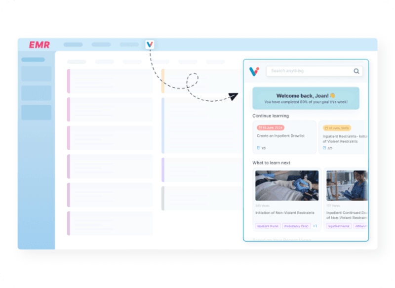 314e’s Jeeves product illustration showing training access within the Epic workflow