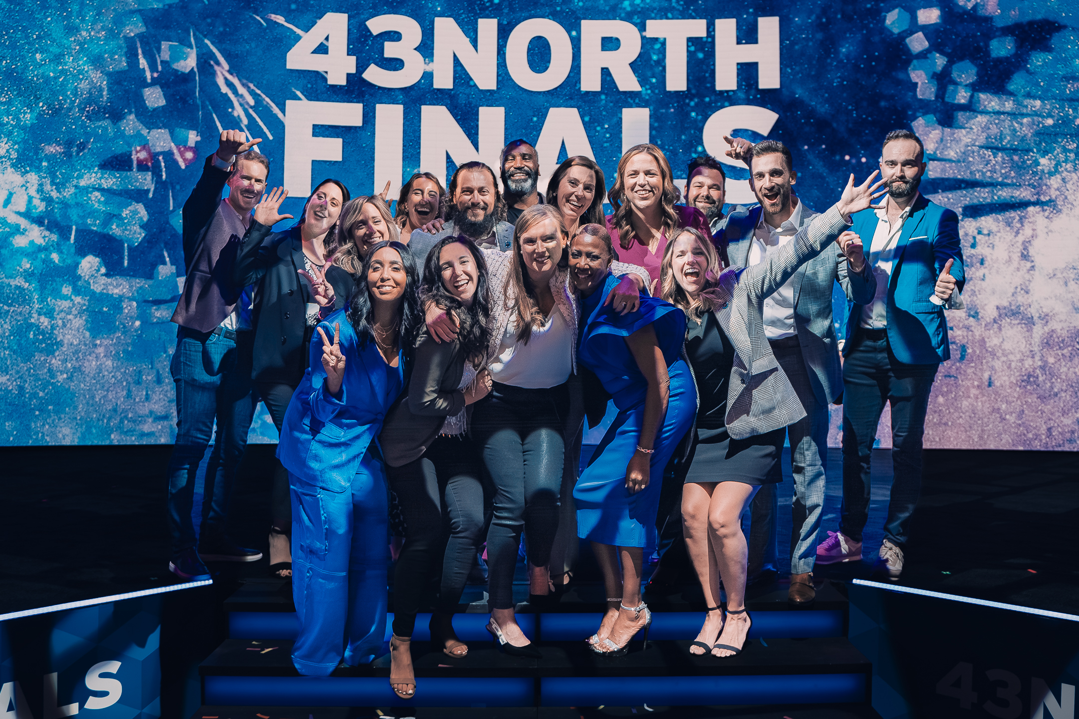 43North team members gathered on the Finals stage