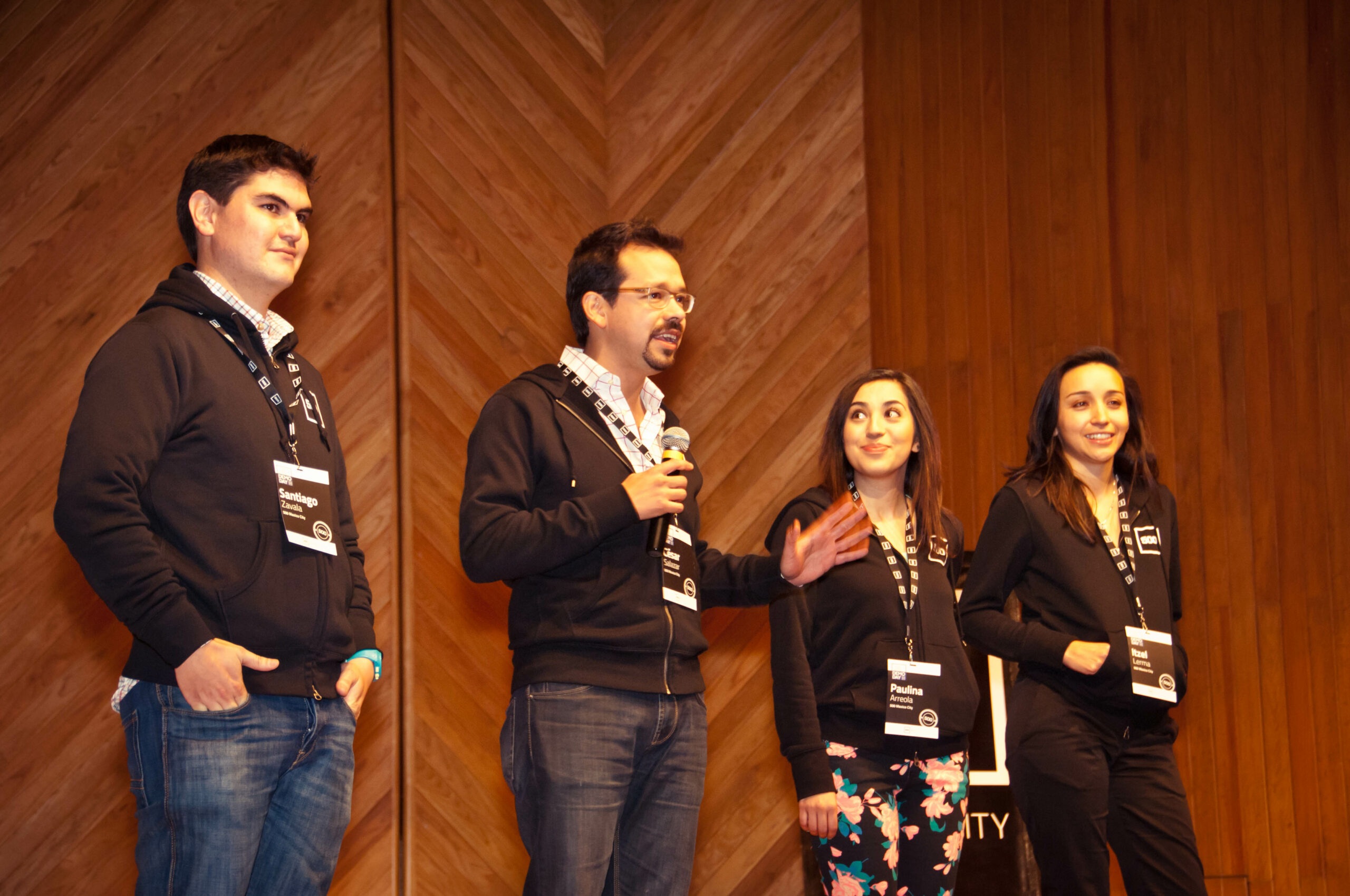 Santiago Zavala stands with colleagues at a Mexico City event around 2012