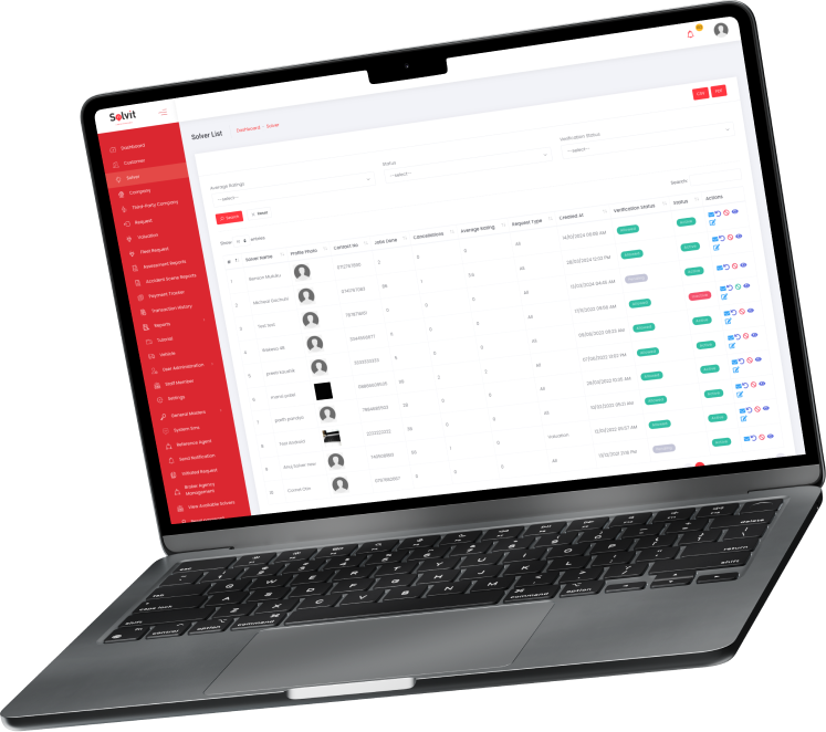 Solvit inspection platform dashboard shown on a laptop mockup