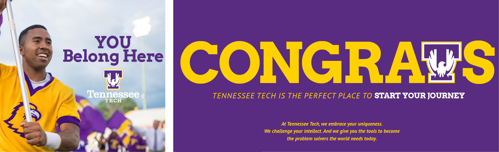 Tennessee Tech admissions campaign creative produced by A to Z Communications