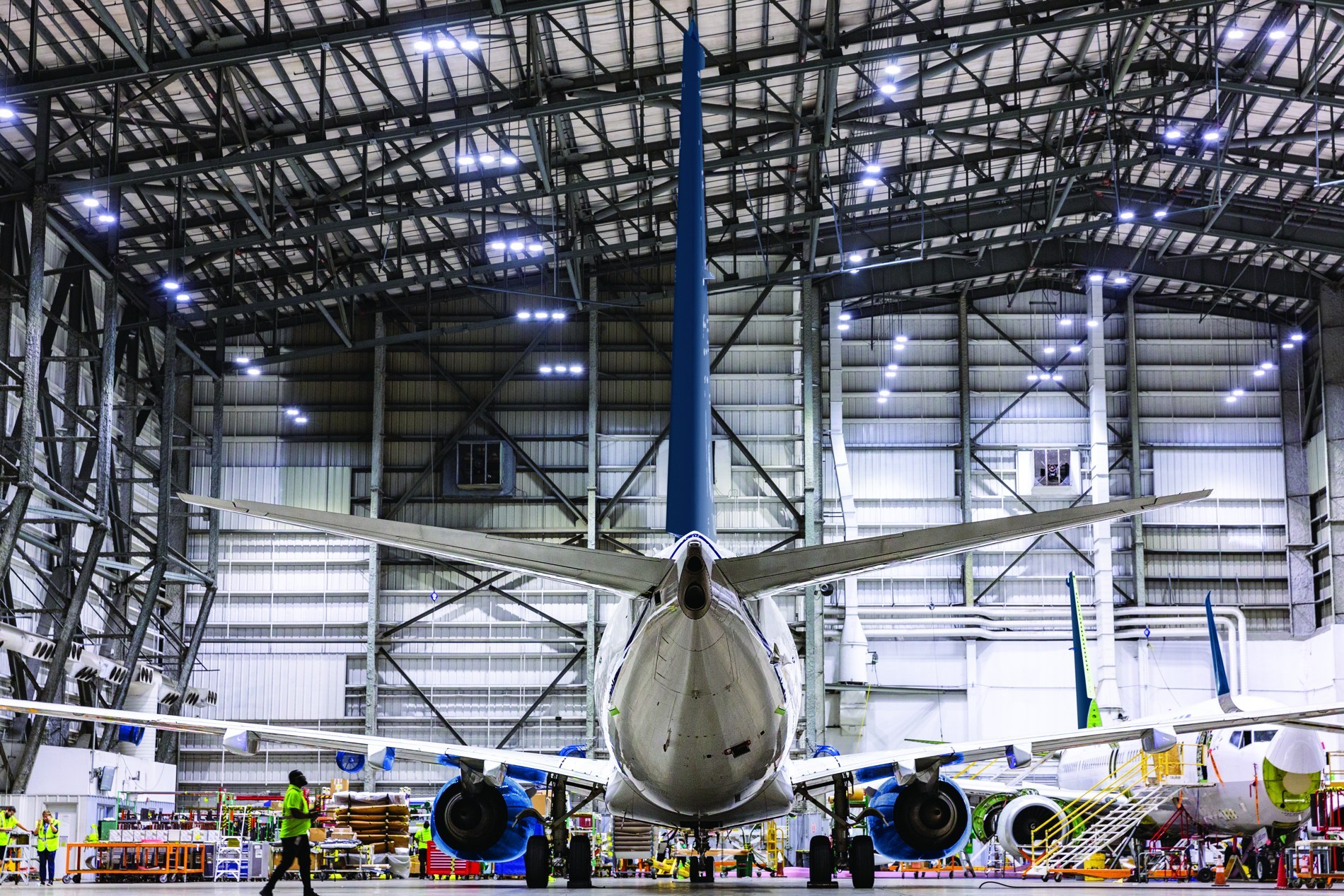 Aircraft undergoing airframe maintenance at AAR’s Miami facility