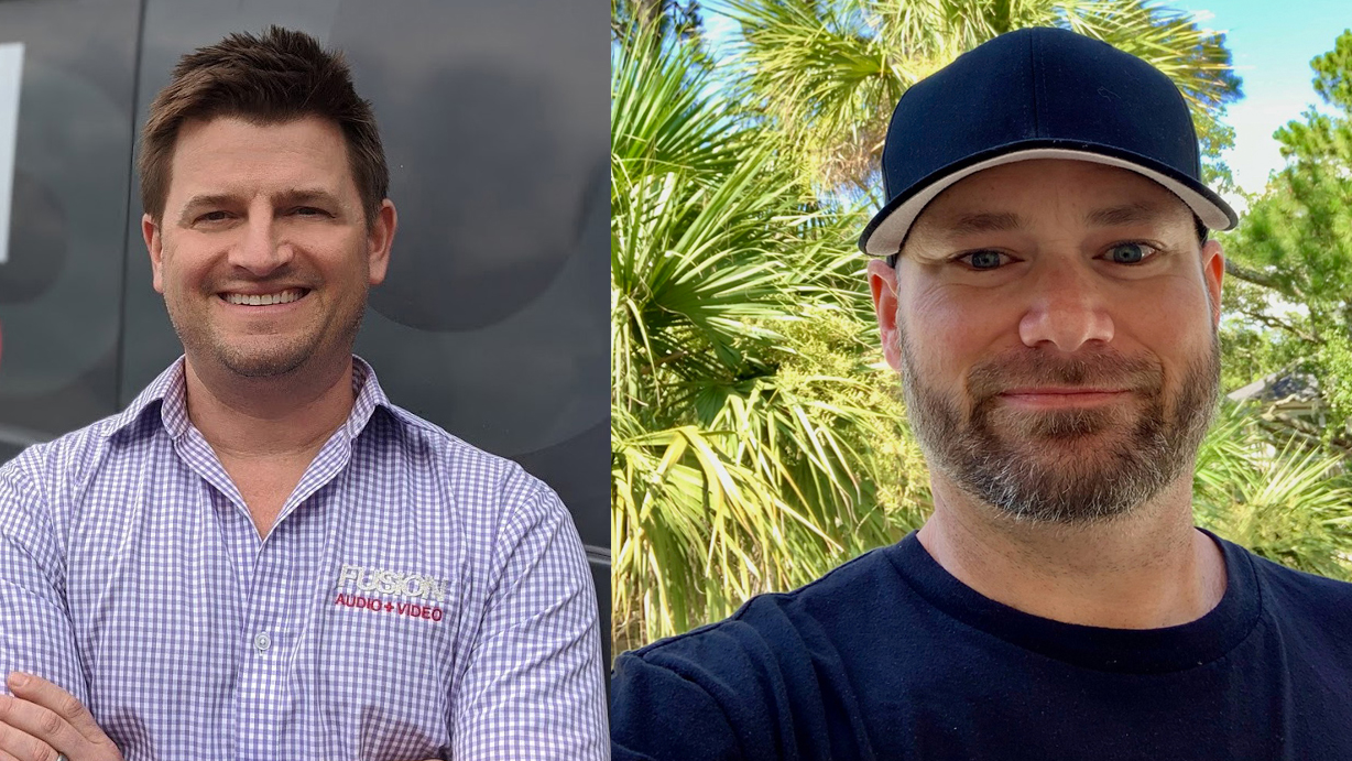 Aaron Cowden, left, and Fusion co-founder Daniel Adair, right