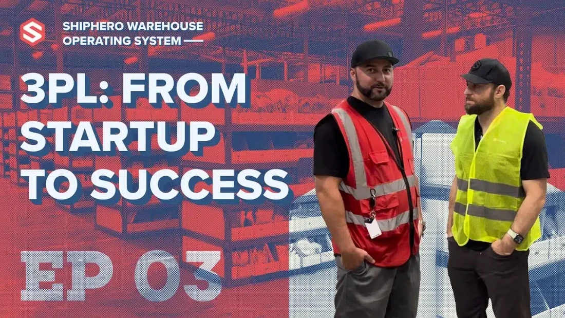 Warehouse OS episode artwork: Aaron Rubin in a yellow safety vest beside Randall Guernsey in a red vest.