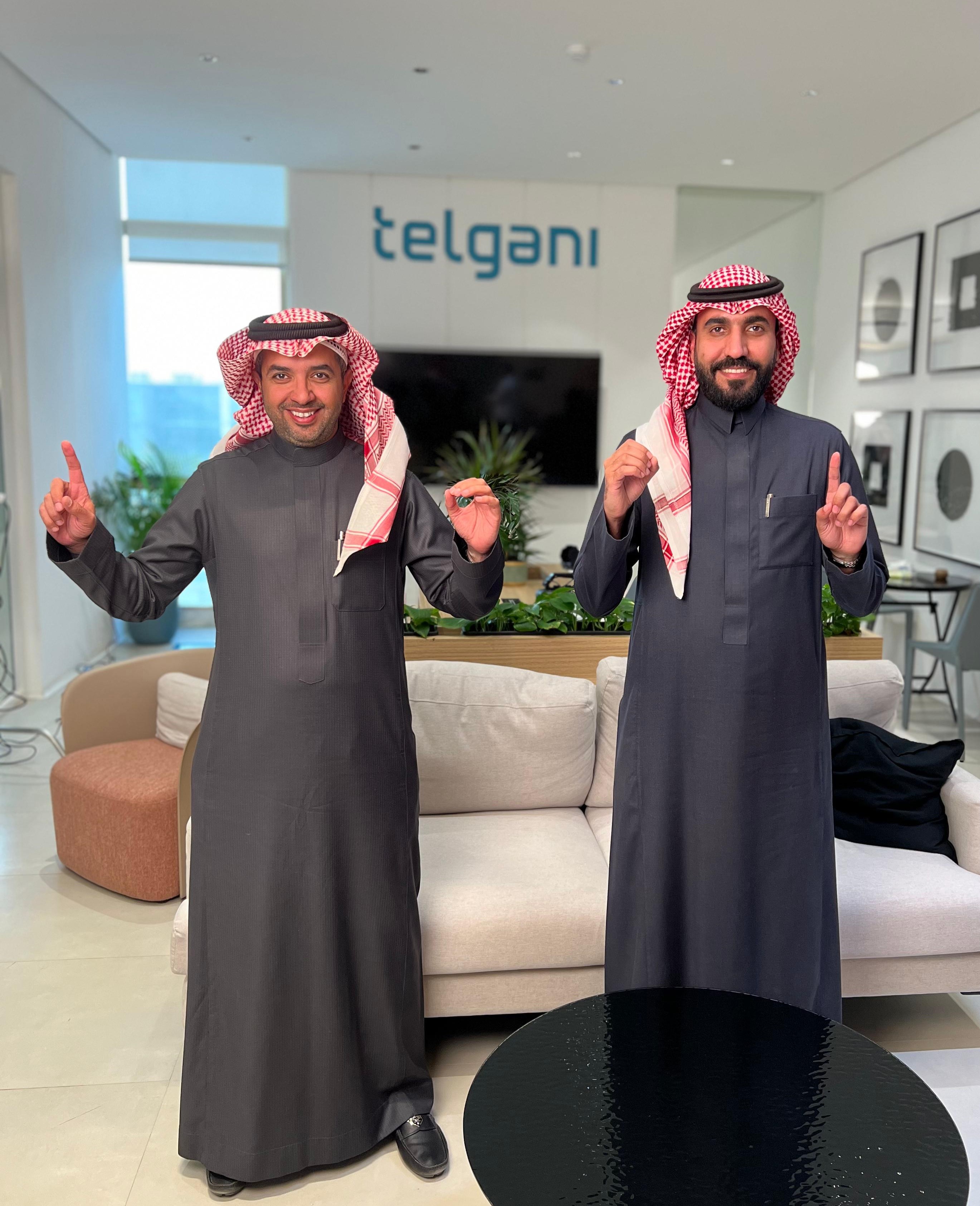 Telgani co-founders Ali Alfehaid, left, and Abdulkader Almkinzy, right, in the company office