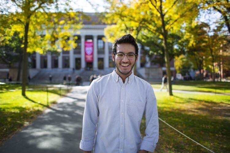 Abdul Jamjoom outdoors on a university campus, in a photograph from his fabrication portfolio