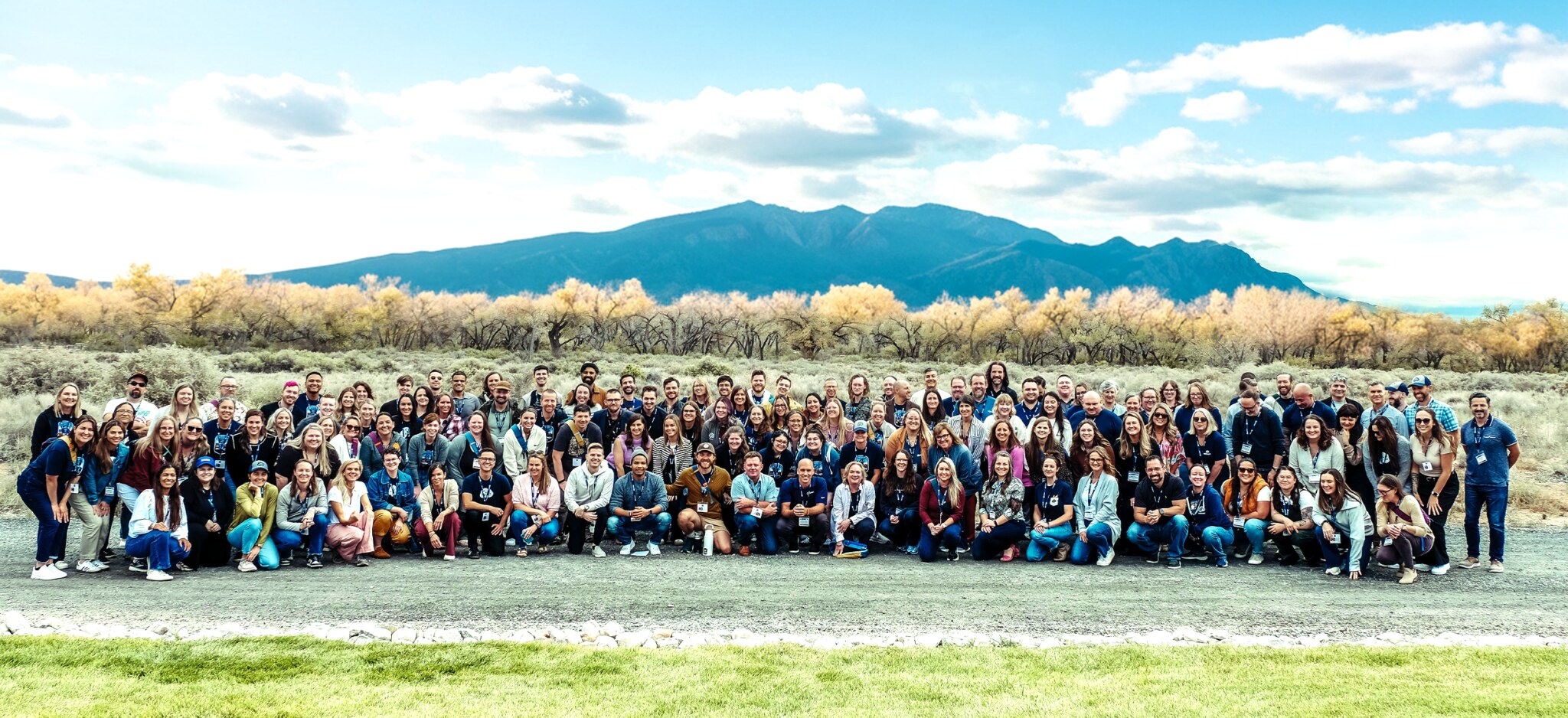 The Instinct Science team gathered outdoors at its 2025 company retreat