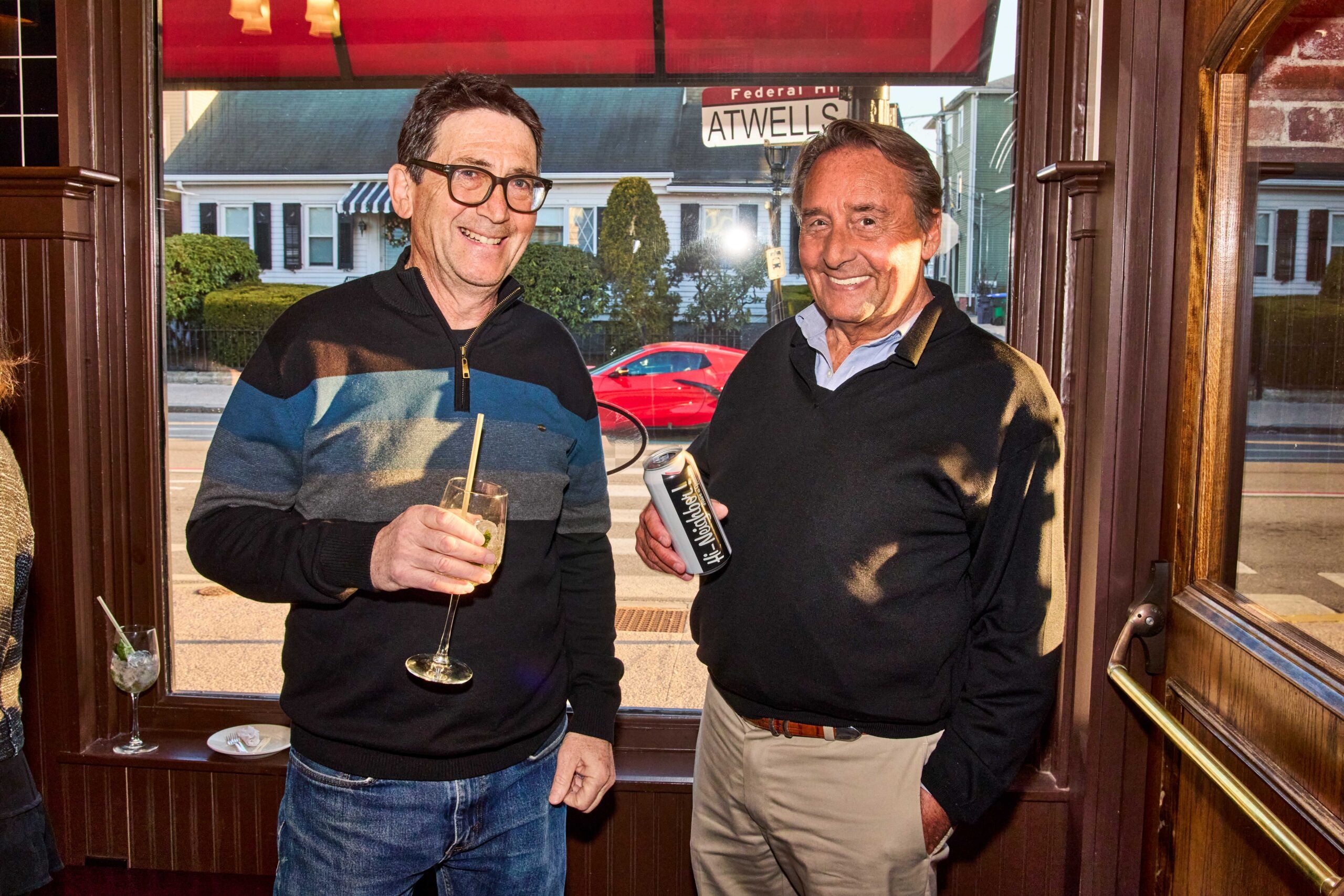 Abe Dane and Waterman Brown smiling at a Providence event
