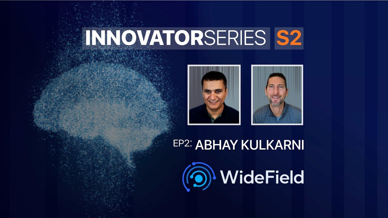 Innovator Series interview title card featuring Abhay Kulkarni and host Eron Howard