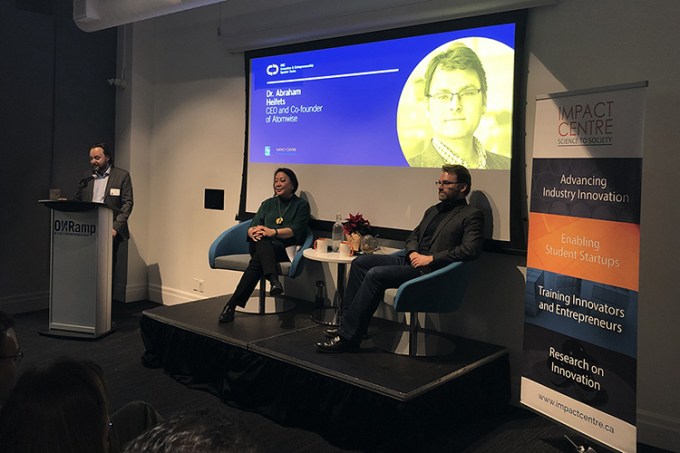 Abraham Heifets seated at right during a University of Toronto ONRamp event