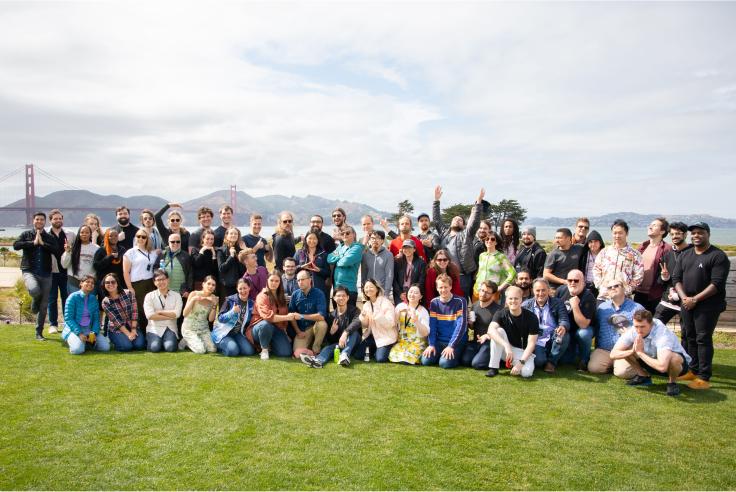 Academia.edu team together at a company offsite in San Francisco