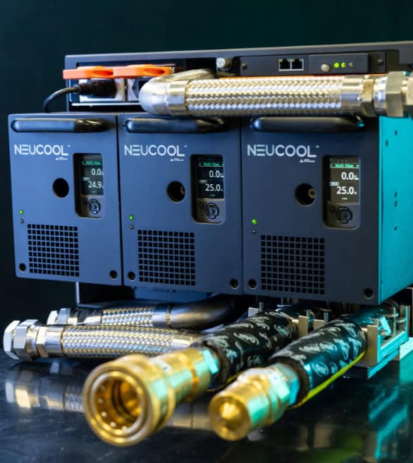 NeuCool cooling modules with displays, insulated tubing and metal connections