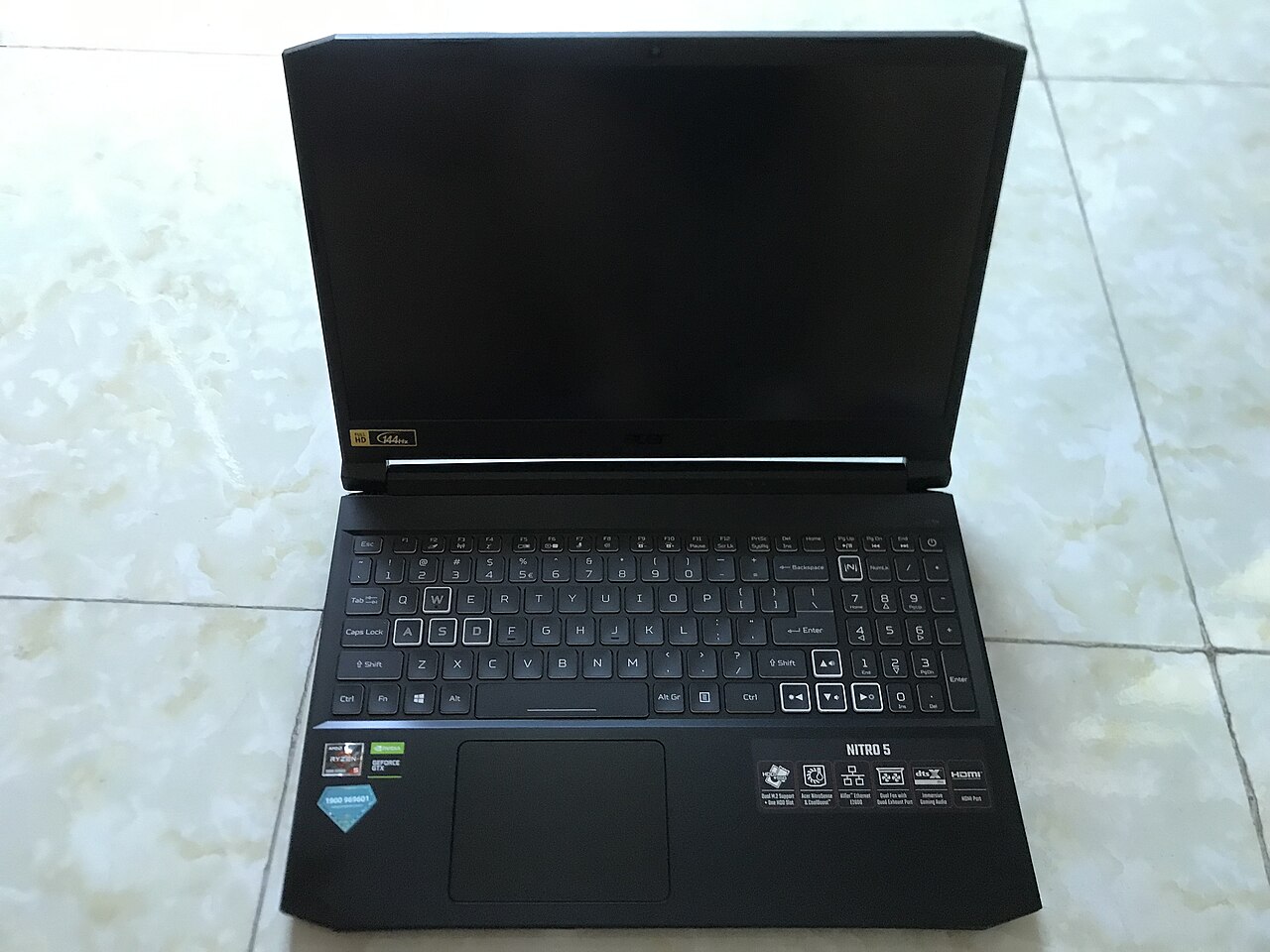 Acer Nitro gaming laptop open on a desk