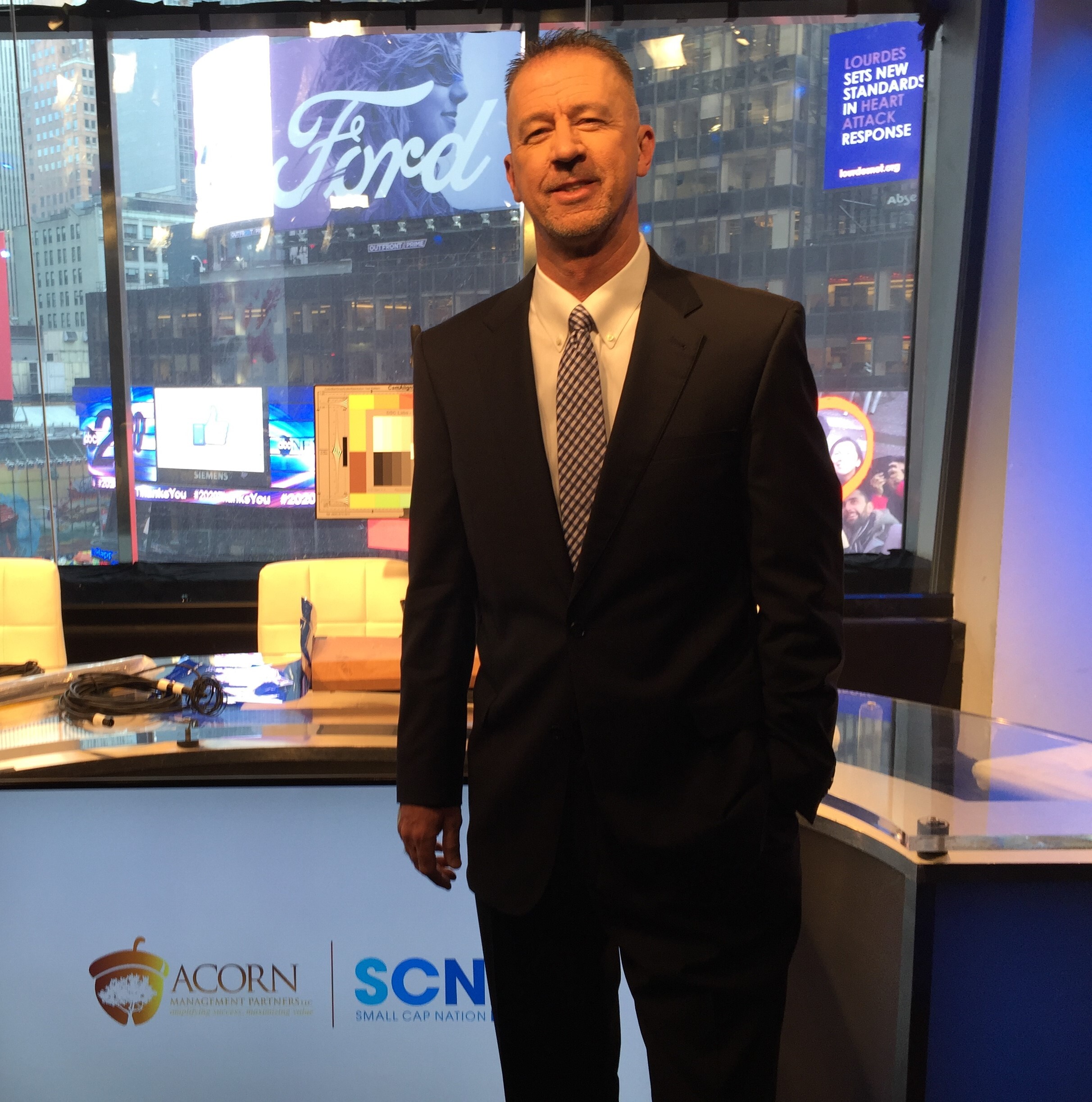 Acorn Management Partners president Gregory Lowe at the New York Stock Exchange