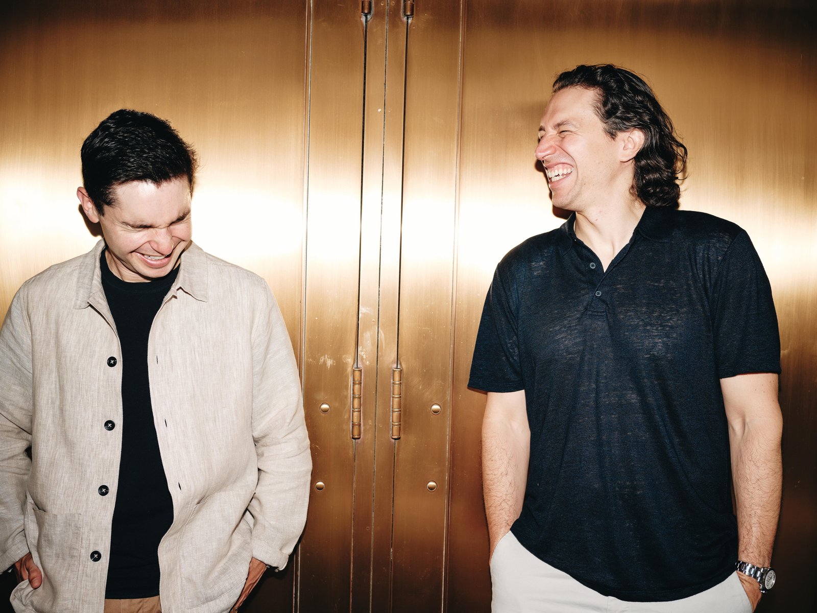 Acquired co-founders Ben Gilbert and David Rosenthal laughing together