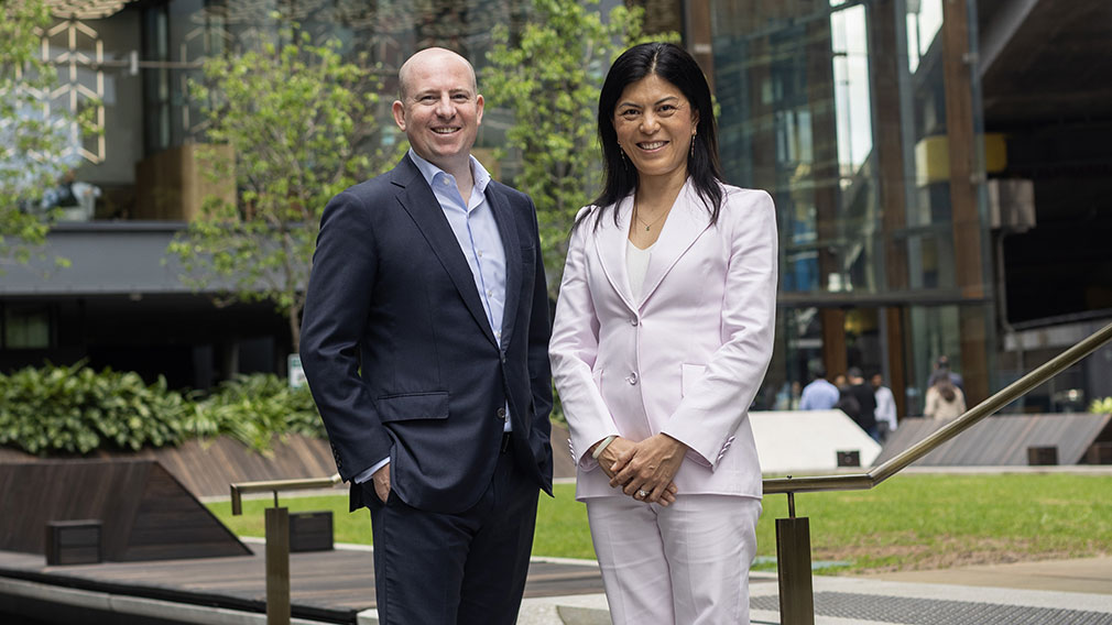 Westpac’s Shane Howell and Ada Guan standing together outdoors