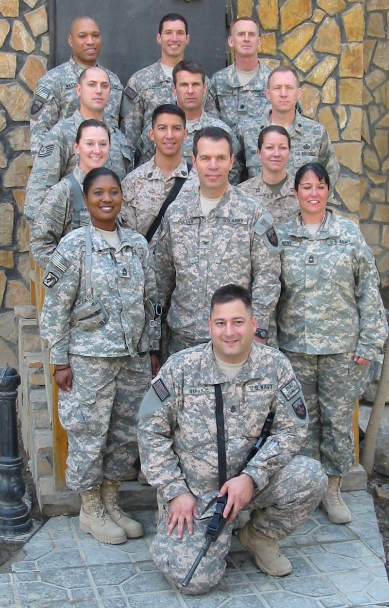 Adam Clampitt with his public affairs colleagues in Afghanistan in February 2009