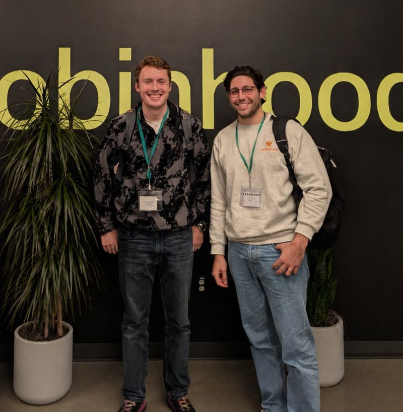 Weave co-founders Andrew Churchill and Adam Cohen standing together at Robinhood