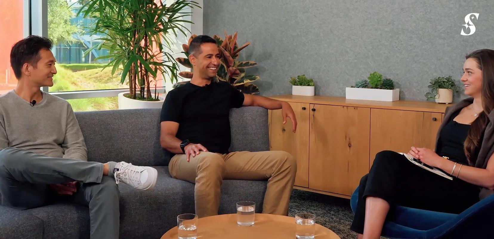 Giovanni Ge, Adam Foroughi and Molly O’Shea in a seated Sourcery interview