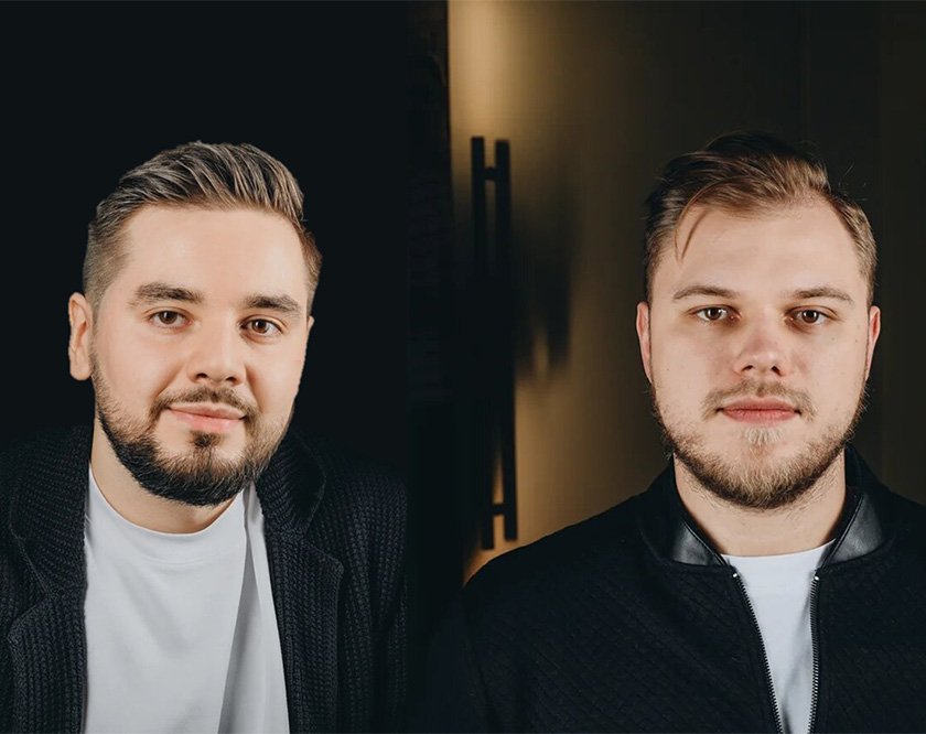 Adam Turaev on the left and Praktika co-founder Ilya Chernyakov on the right