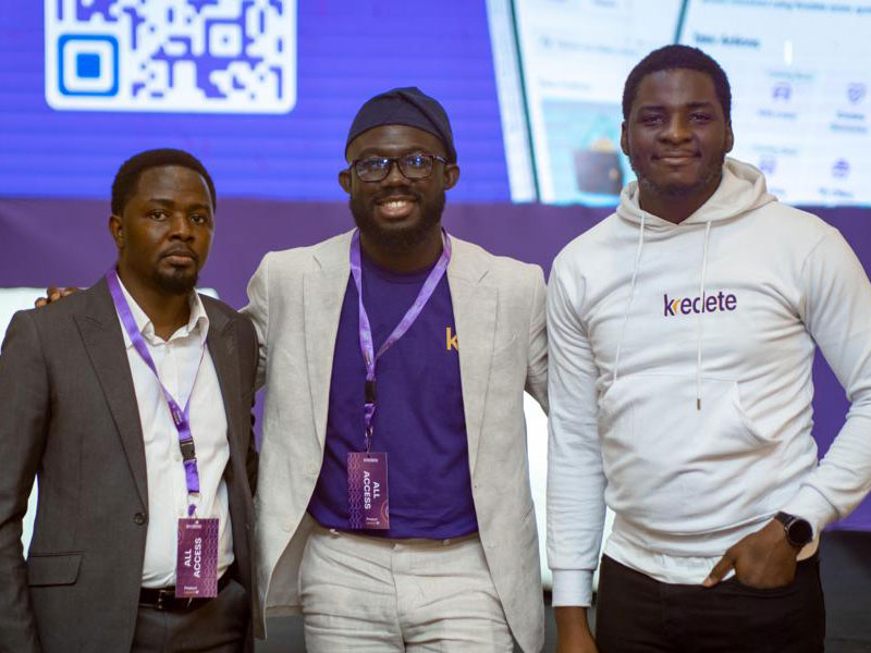 Hakeem Oriola, Adeola Adedewe and Ebuka Arinze at Kredete’s Lagos launch