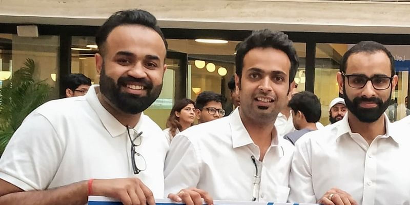 Wobot AI co-founders Tanay Dixit, Tapan Dixit, and Adit Chhabra together in 2020