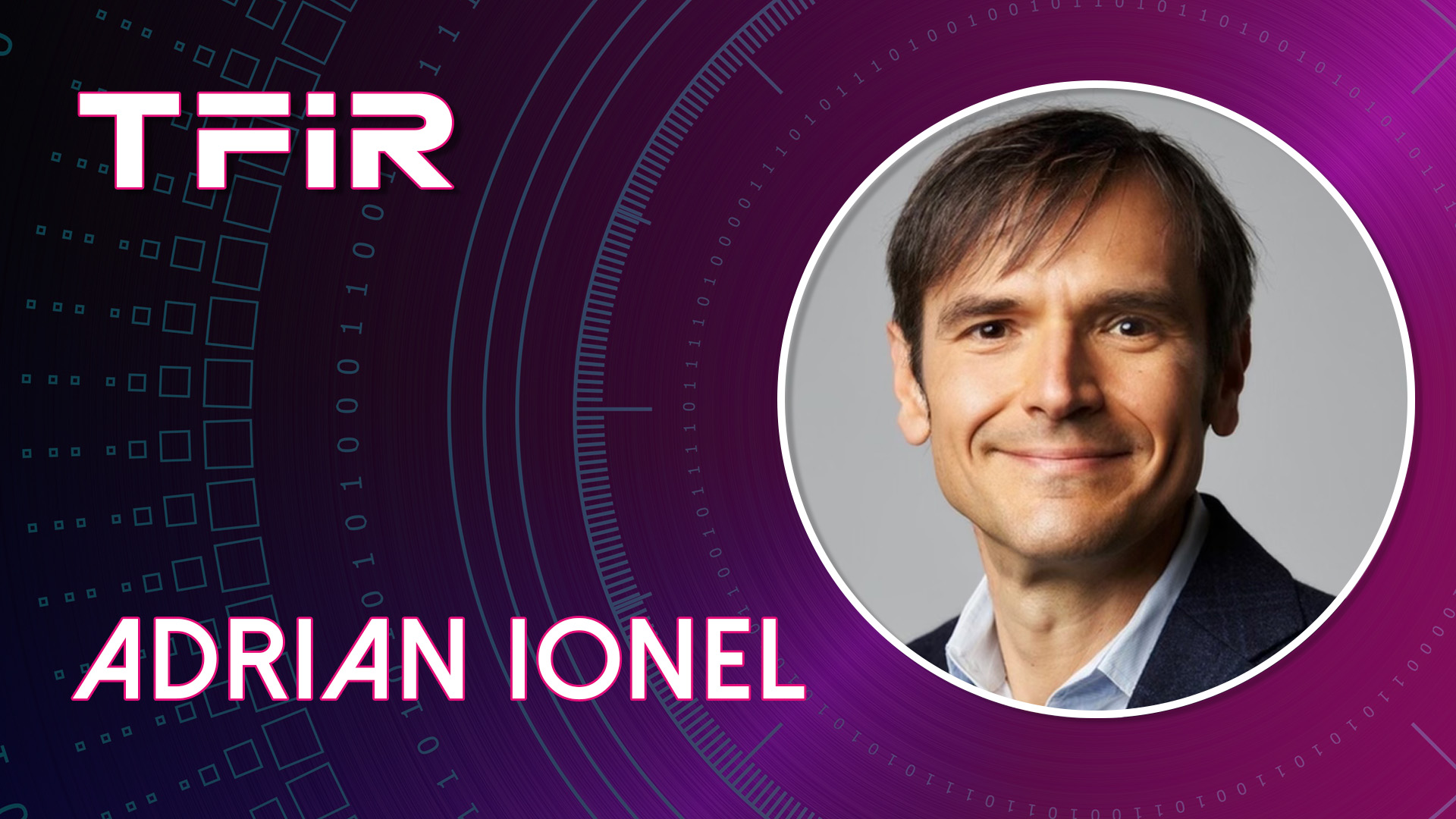 TFiR interview artwork featuring Adrian Ionel during a discussion of the Docker Enterprise acquisition