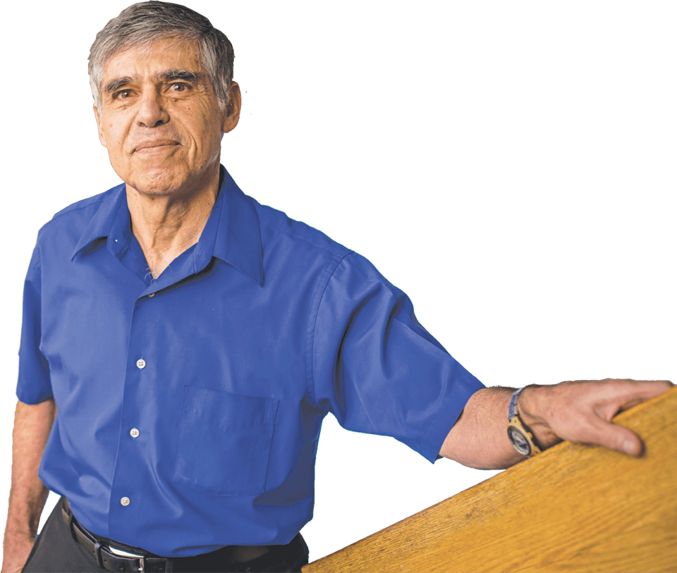 ADS founder David Barzillai in a blue shirt