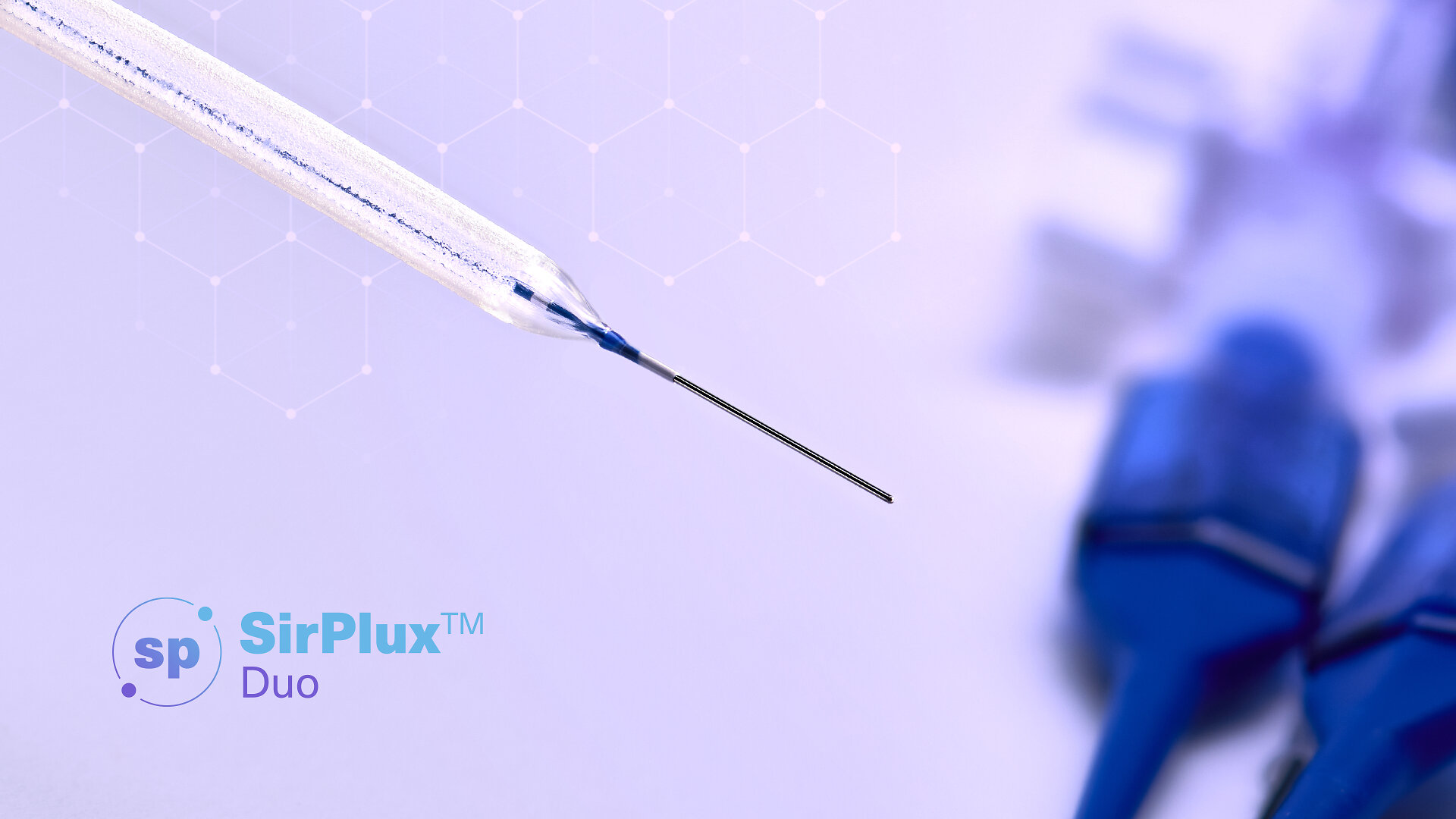 Advanced NanoTherapies press illustration of the SirPlux Duo balloon catheter