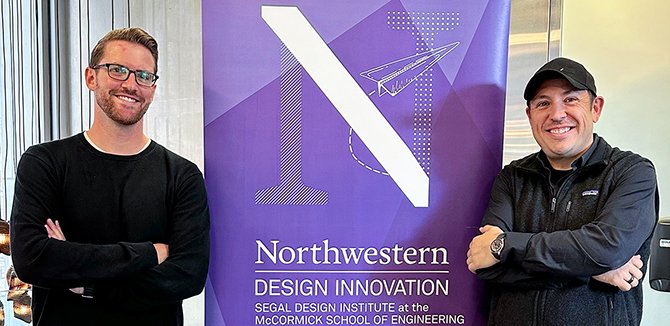 Will Hubbard on the left and Marty Ringlein on the right at Northwestern University