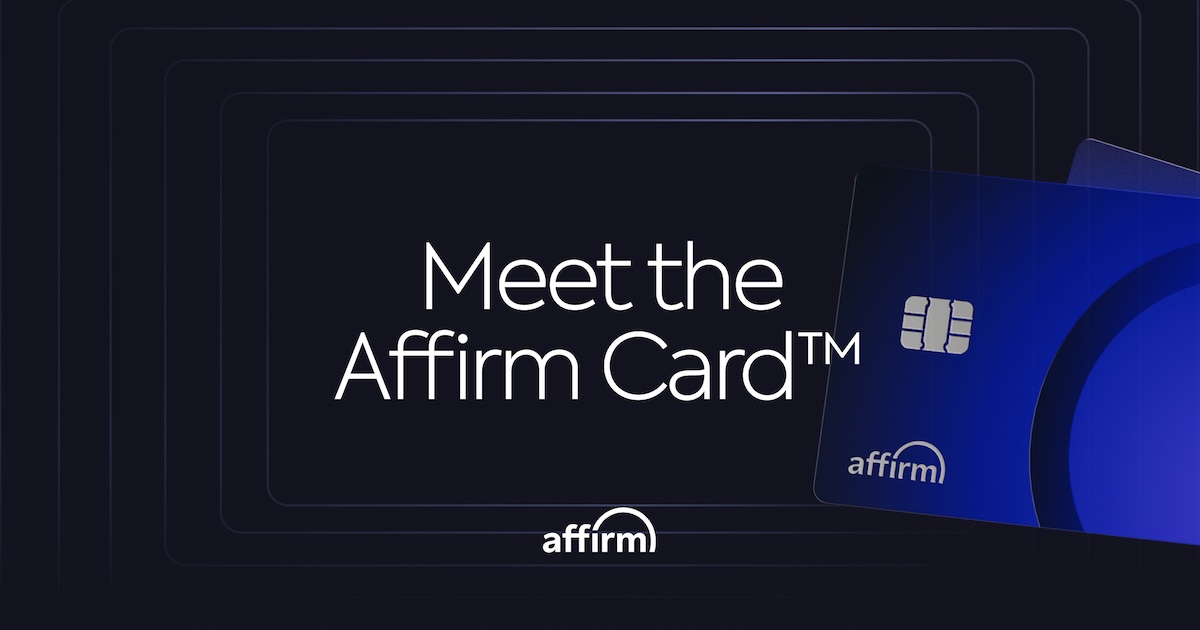 Affirm’s product artwork showing its blue Visa debit card