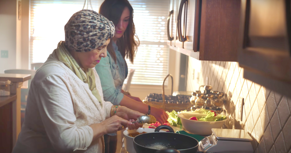 Farrah and her mother-in-law cooking together