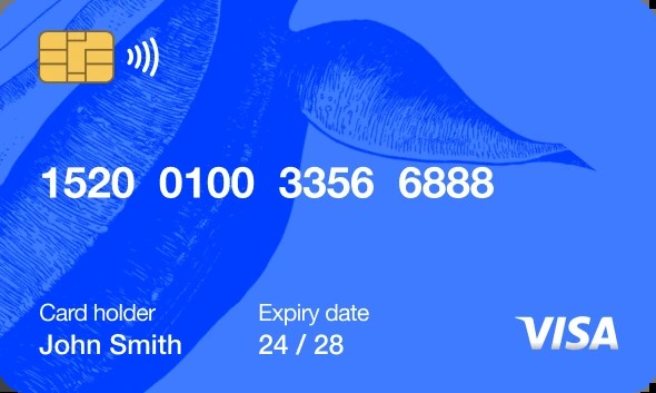 Afriex illustration of a blue virtual payment card