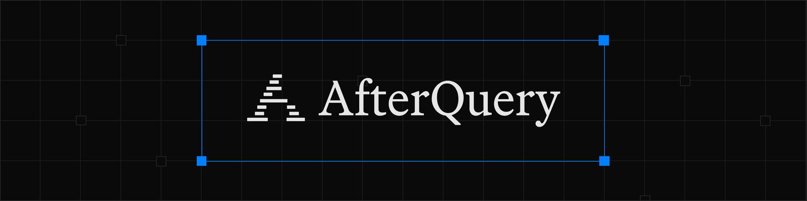AfterQuery wordmark on a dark technical grid