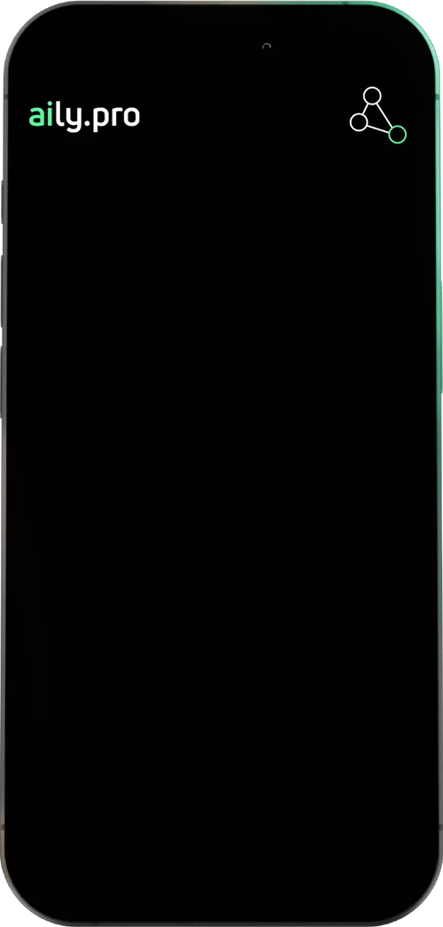 Aily mobile app product render showing the enterprise interface